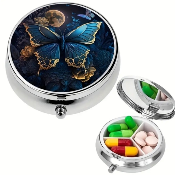 2/30$ Or 3/$35 NEW Vintage bohemian butterfly portable pill case-(#01) - Picture 1 of 7